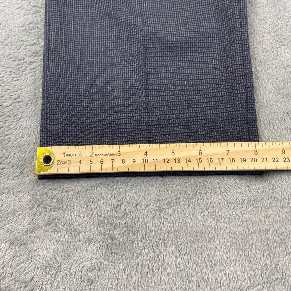 John Varvatos Dress Pants Men 36 Grey Houndstooth Wool Blend Flat Front Trousers - Picture 6 of 11